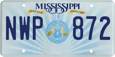 MS license plate NWP872