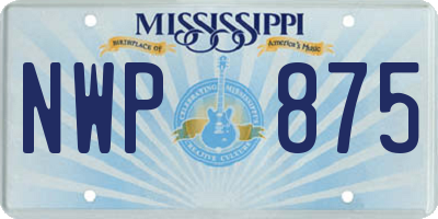 MS license plate NWP875