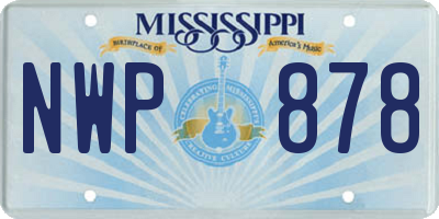 MS license plate NWP878
