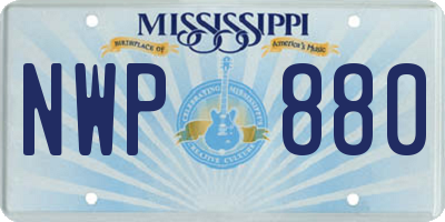 MS license plate NWP880