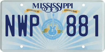 MS license plate NWP881