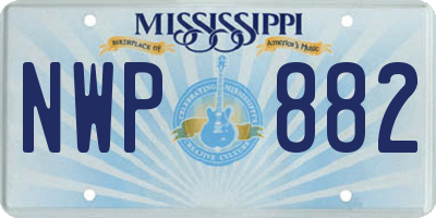 MS license plate NWP882