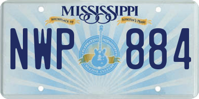 MS license plate NWP884