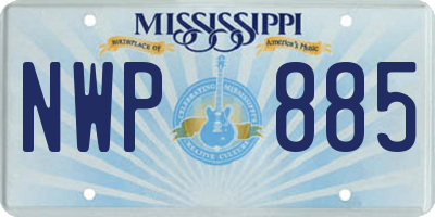 MS license plate NWP885