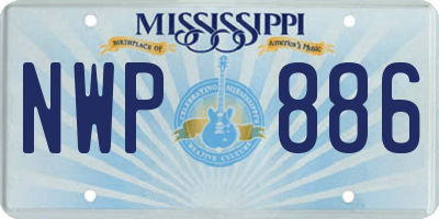 MS license plate NWP886