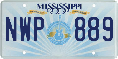 MS license plate NWP889