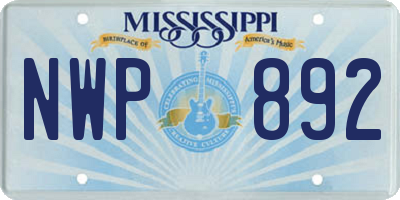 MS license plate NWP892
