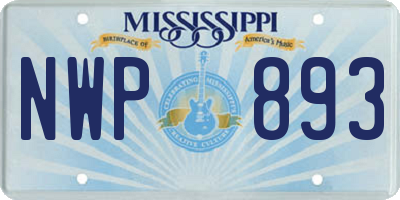 MS license plate NWP893