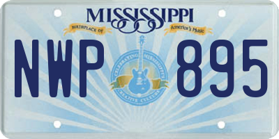 MS license plate NWP895