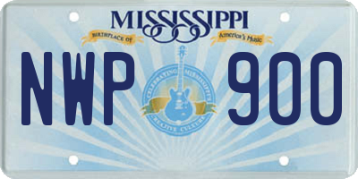 MS license plate NWP900