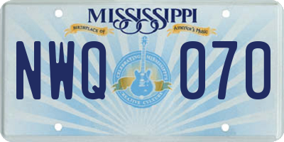 MS license plate NWQ070
