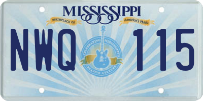 MS license plate NWQ115