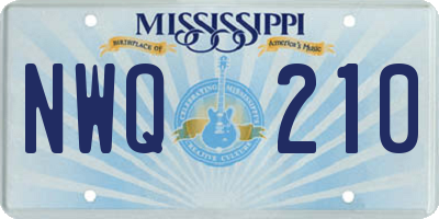 MS license plate NWQ210