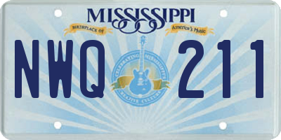 MS license plate NWQ211