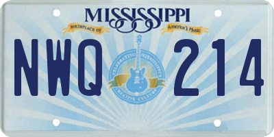 MS license plate NWQ214