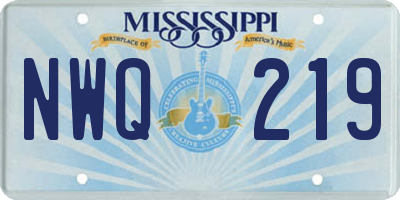 MS license plate NWQ219