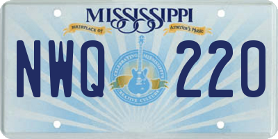 MS license plate NWQ220
