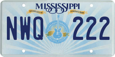 MS license plate NWQ222