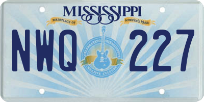 MS license plate NWQ227