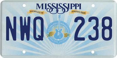 MS license plate NWQ238