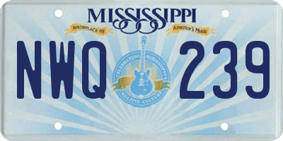 MS license plate NWQ239
