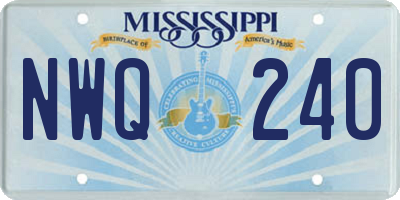 MS license plate NWQ240