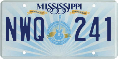 MS license plate NWQ241
