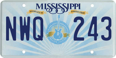 MS license plate NWQ243