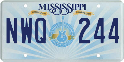 MS license plate NWQ244