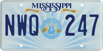 MS license plate NWQ247