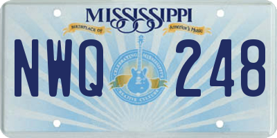 MS license plate NWQ248