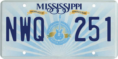 MS license plate NWQ251