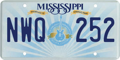 MS license plate NWQ252