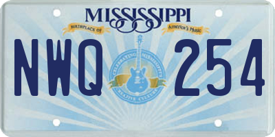 MS license plate NWQ254