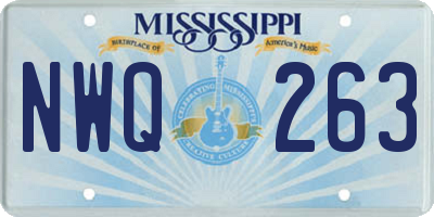 MS license plate NWQ263