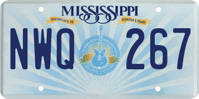MS license plate NWQ267