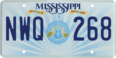 MS license plate NWQ268