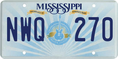 MS license plate NWQ270