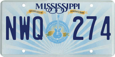 MS license plate NWQ274