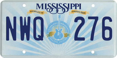 MS license plate NWQ276