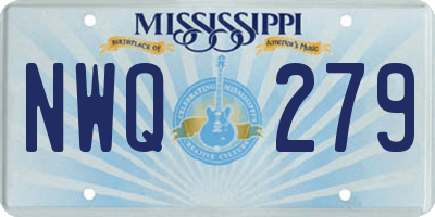 MS license plate NWQ279