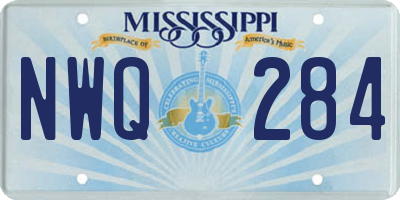 MS license plate NWQ284