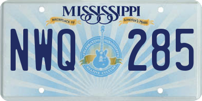 MS license plate NWQ285