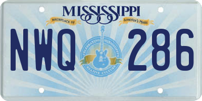MS license plate NWQ286