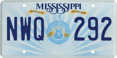MS license plate NWQ292