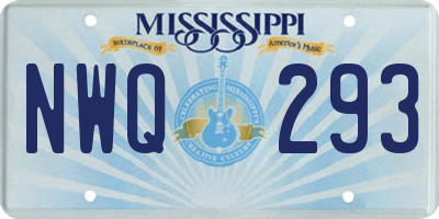 MS license plate NWQ293