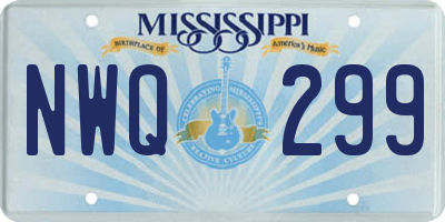 MS license plate NWQ299