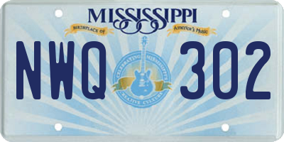 MS license plate NWQ302