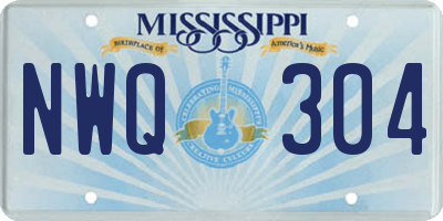 MS license plate NWQ304
