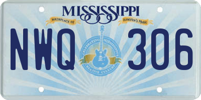 MS license plate NWQ306